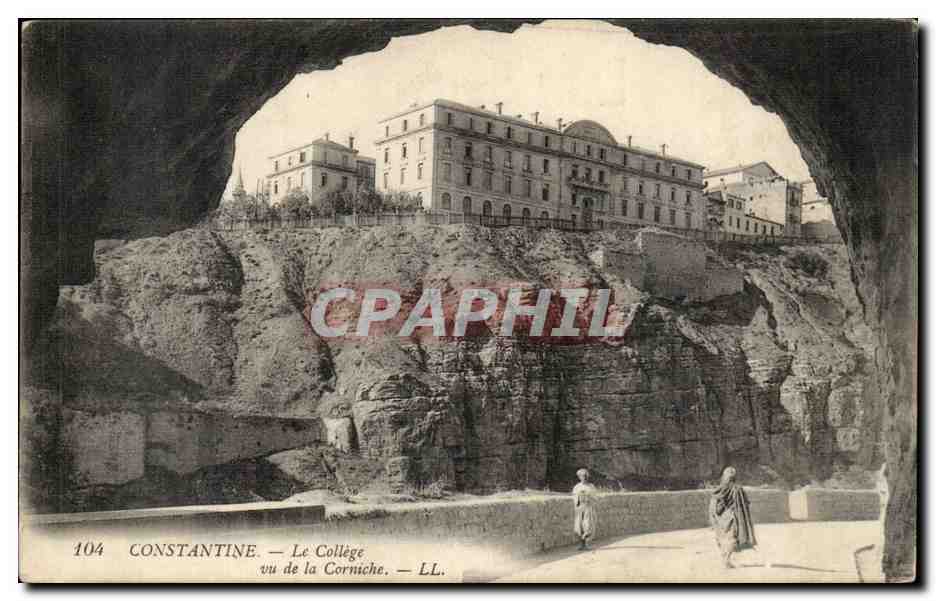 Algerie CPA Biskra Constantine Le college vu de la corniche