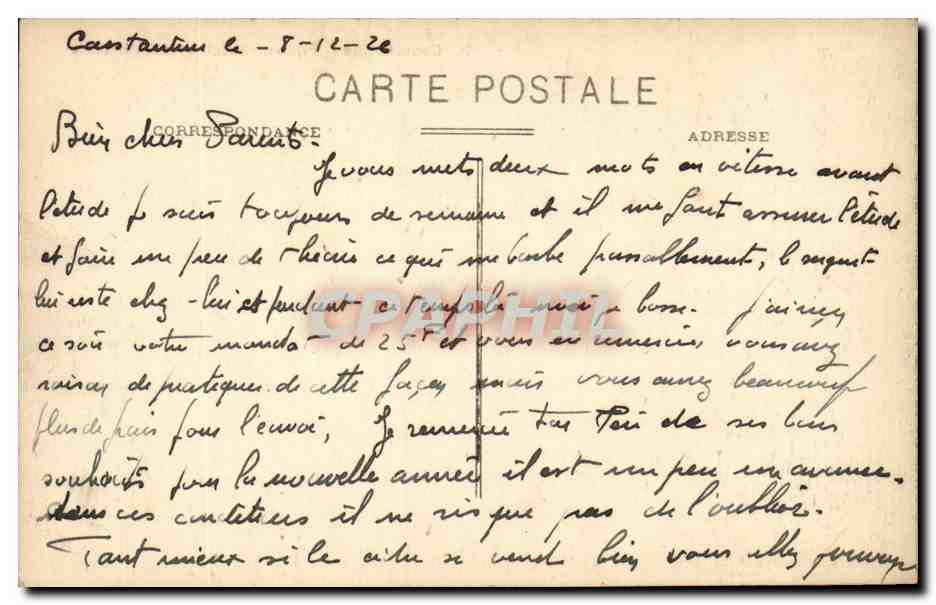 Constantine — Place du Palais et la Cathédrale — Collection Idéale P.S. n°36 — Back