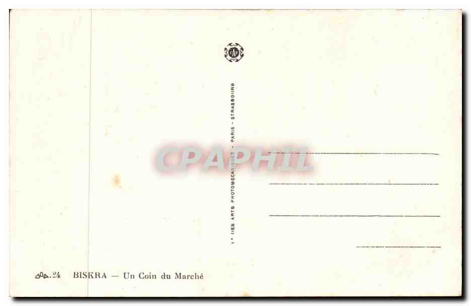 Algerie Constantine CPA Biskra Un coin du marche — Back