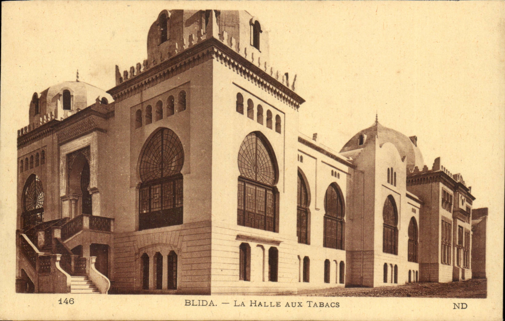 Algerie CPA Blida La halle aux tabacs
