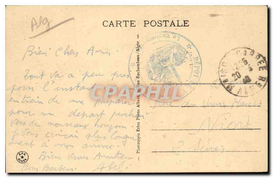 Algerie CPA Maison carree Terrain d'exercice du 5eme tirailleurs — Verso