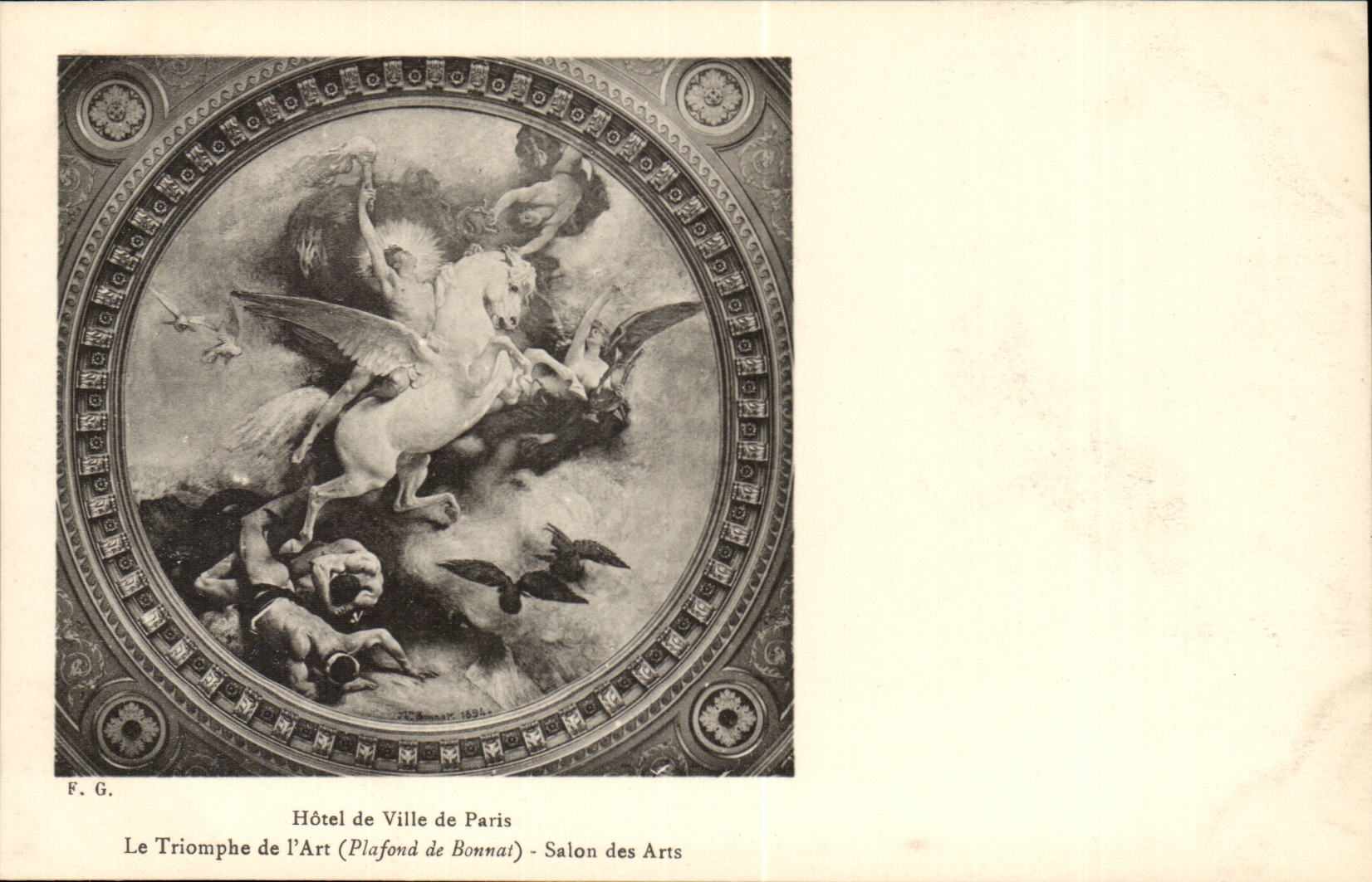 Paris CPA Hotel de ville Le triomphe de l'art (plafond de Bonnat) Salon des arts