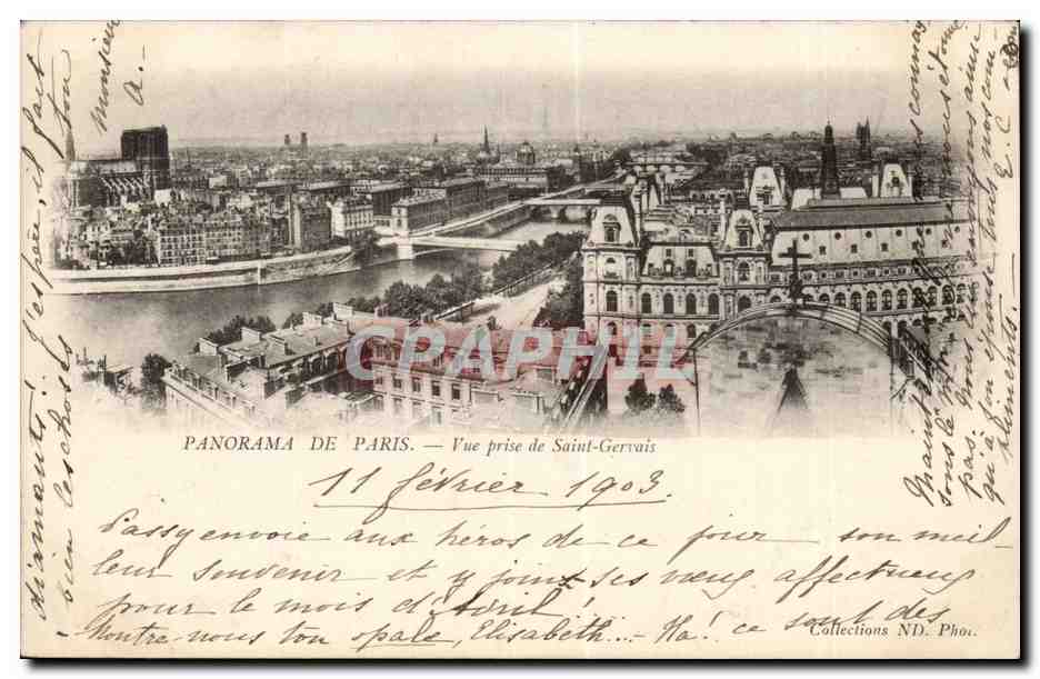 Paris CPA Panorama Vue prise de Saint Gervais