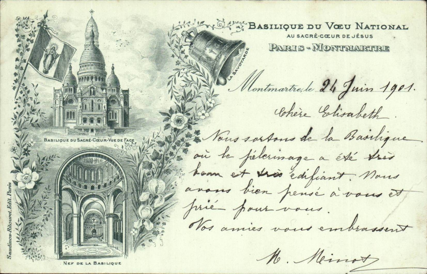 Paris CPA Basilique du Voeu national Au sacre Coeur de Jesus Paris Montmartre