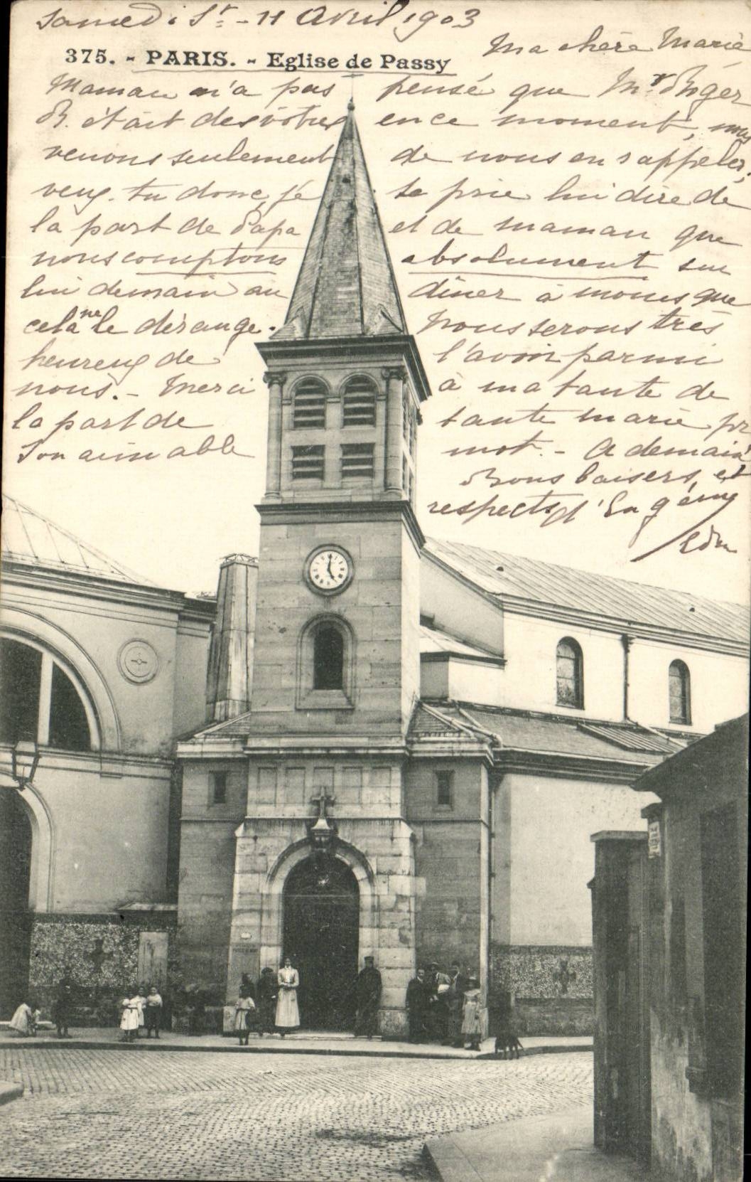 Paris - Église de Passy — CPA n°375, éditeur CPAPHIL