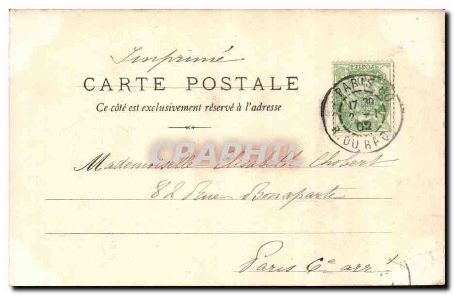 Paris CPA Les arcades Rivoli — Rückseite