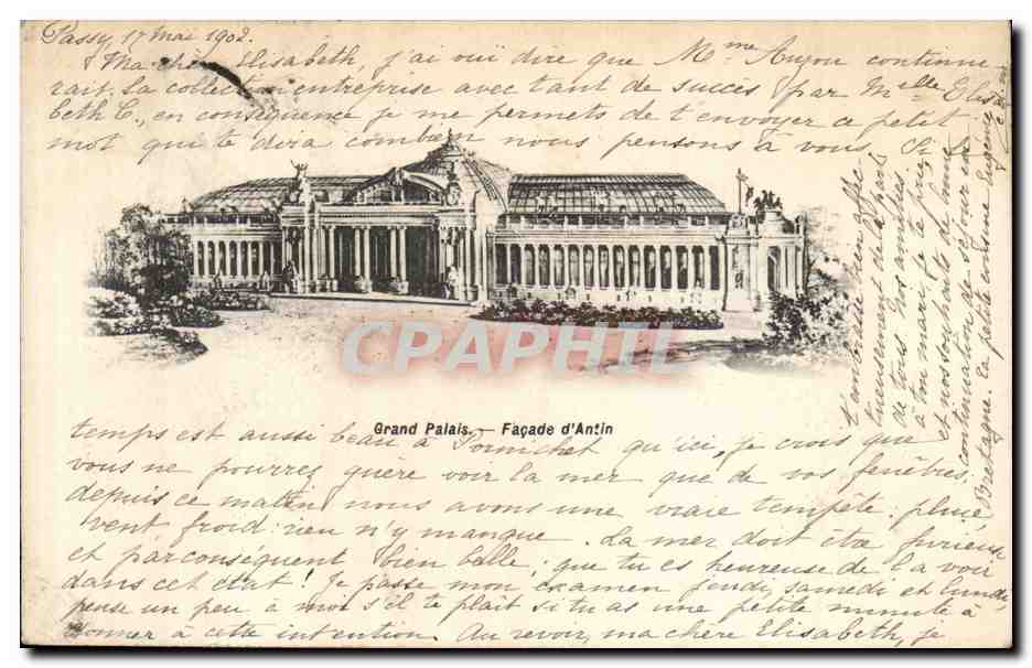 Paris CPA Grand palais Facade d'Antin