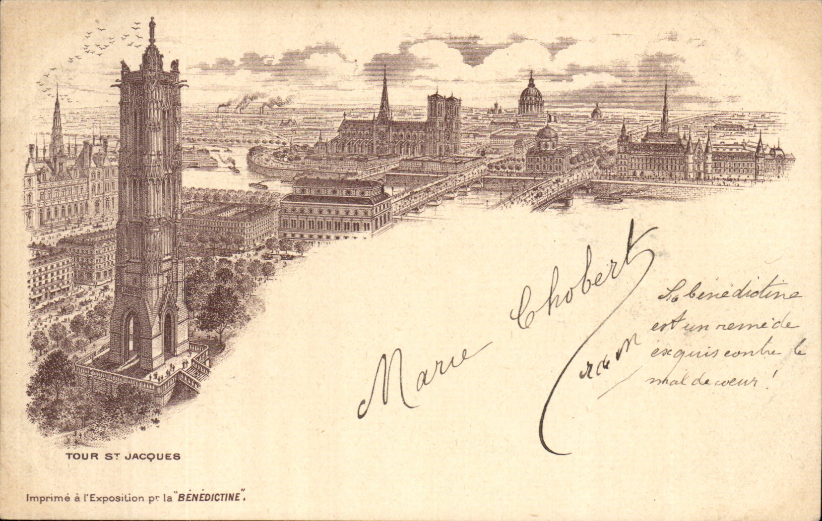 Tour Saint-Jacques — Exposition Bénédictine — Éditeur B.A.