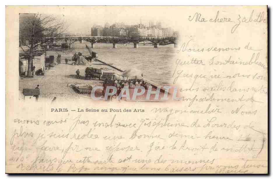 Paris CPA La Seine au Pont des Arts