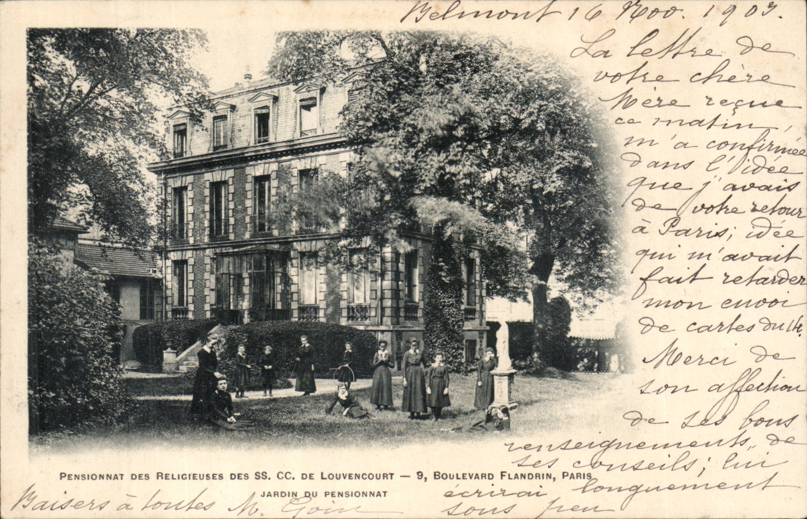 Paris CPA Pensionnat des religieuses des SS CC De Louvencourt Boulevard Flandrin Pensionnat