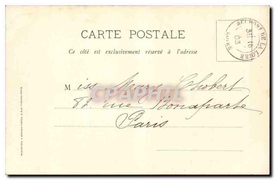 Paris CPA Pensionnat des religieuses des SS CC De Louvencourt Boulevard Flandrin Pensionnat — Rückseite