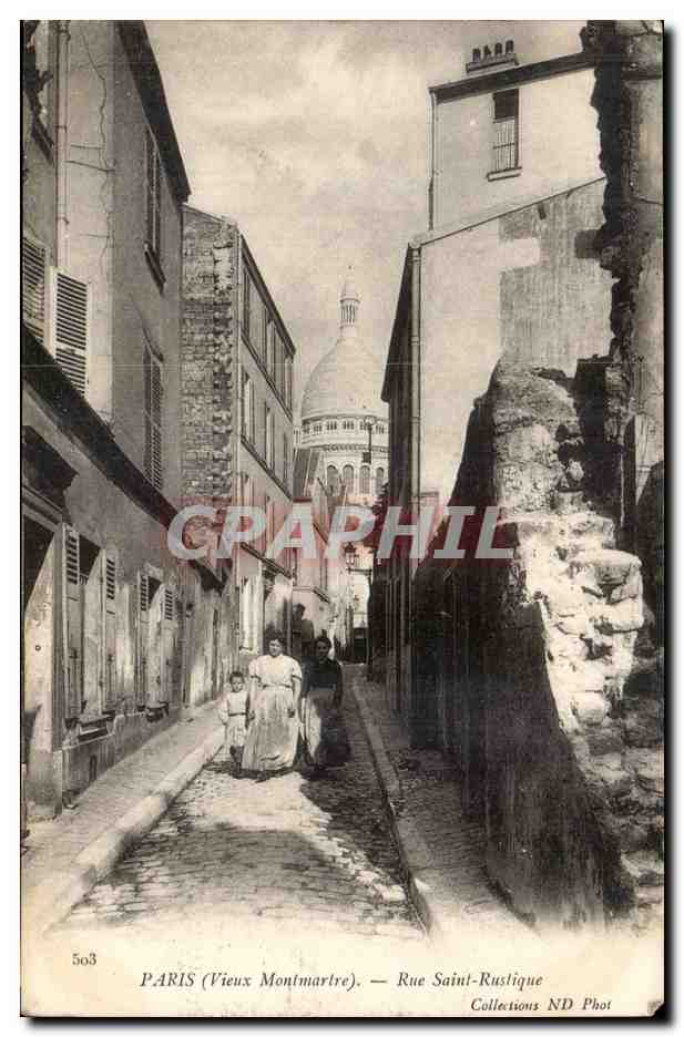Paris CPA Montmartre Rue Saint Rustique