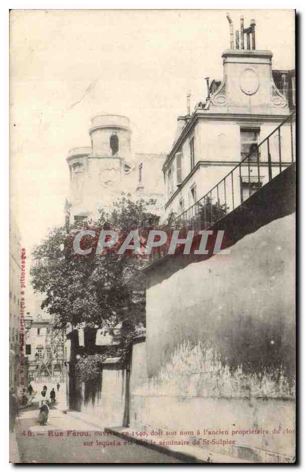 Paris CPA Rue Ferou seminaire de St Sulpice