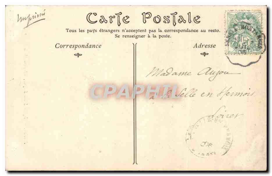 Paris CPA Eglsie St Sulpice Chapelle de la vierge — Verso