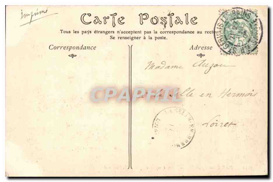 Paris CPA Eglise Notre DAme Tympan du portail lateral sud — Verso