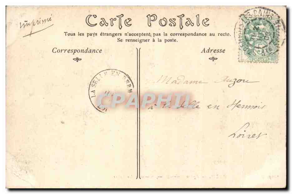 Paris CPA Eglise Notre Dame Sommets des tours — Rückseite