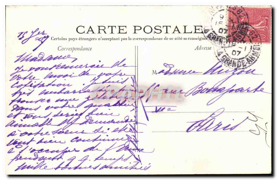 Paris CPA Le grand palais des Champs Elysees — Verso