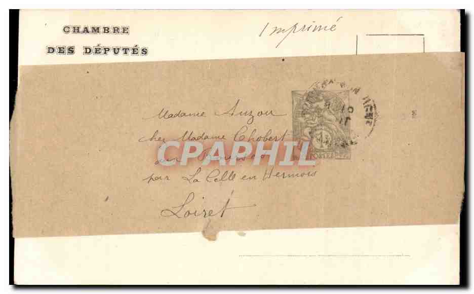 Paris CPA Chambre des deputes SAlle de la Paix (salle des pas perdus) — Rückseite