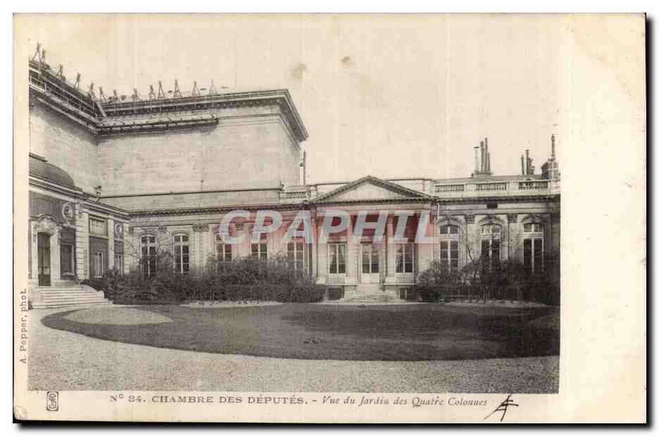 Paris CPA Chambre des deputes Vue du jardin des quatre colonnes