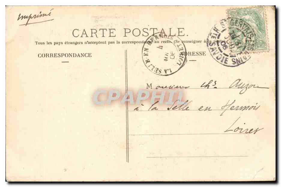 Paris CPA Patronage Olier la chapelle — Verso