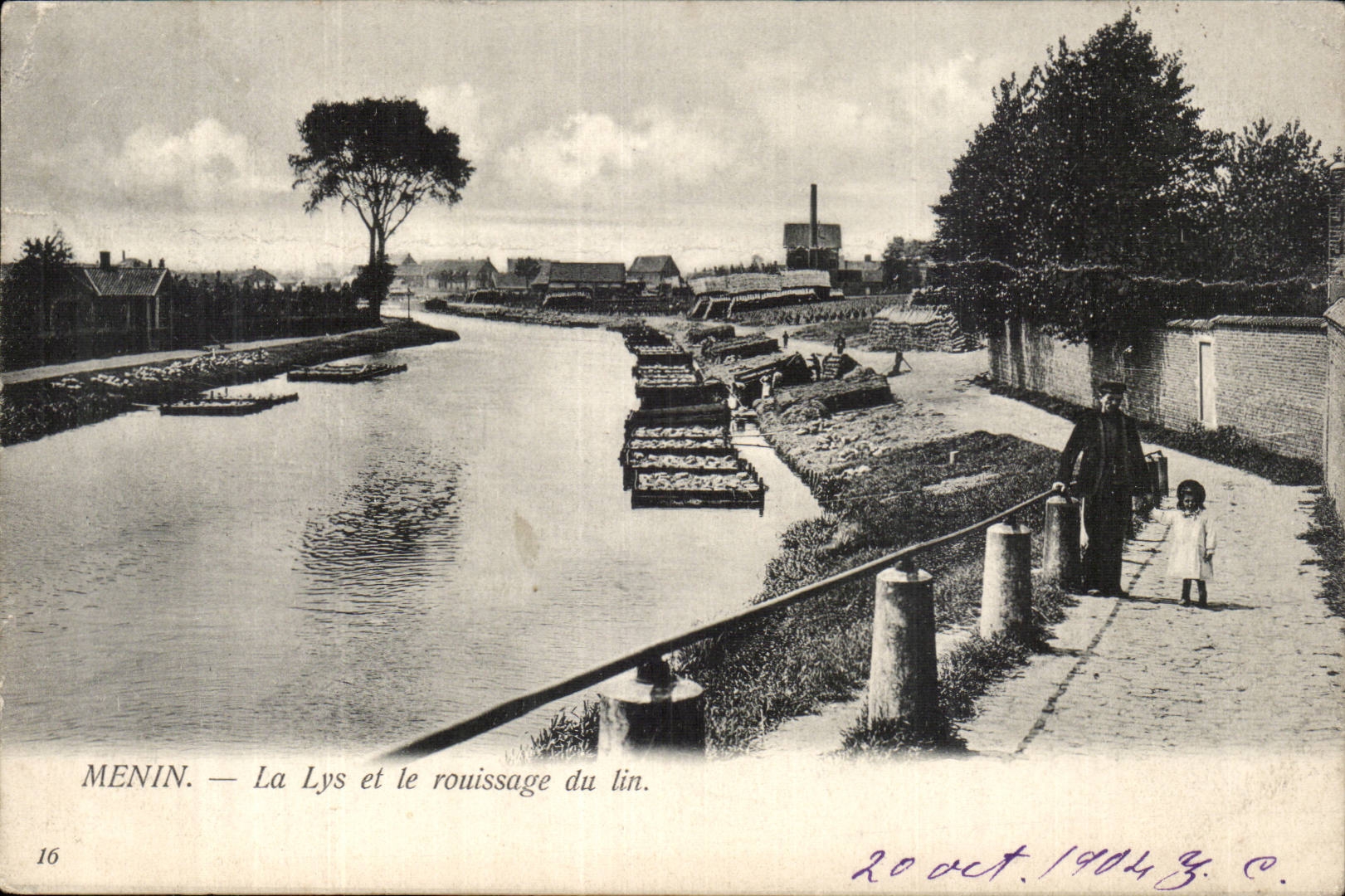 MENIN — La Lys et le rouissage du lin — éditeur anonyme, n° 16