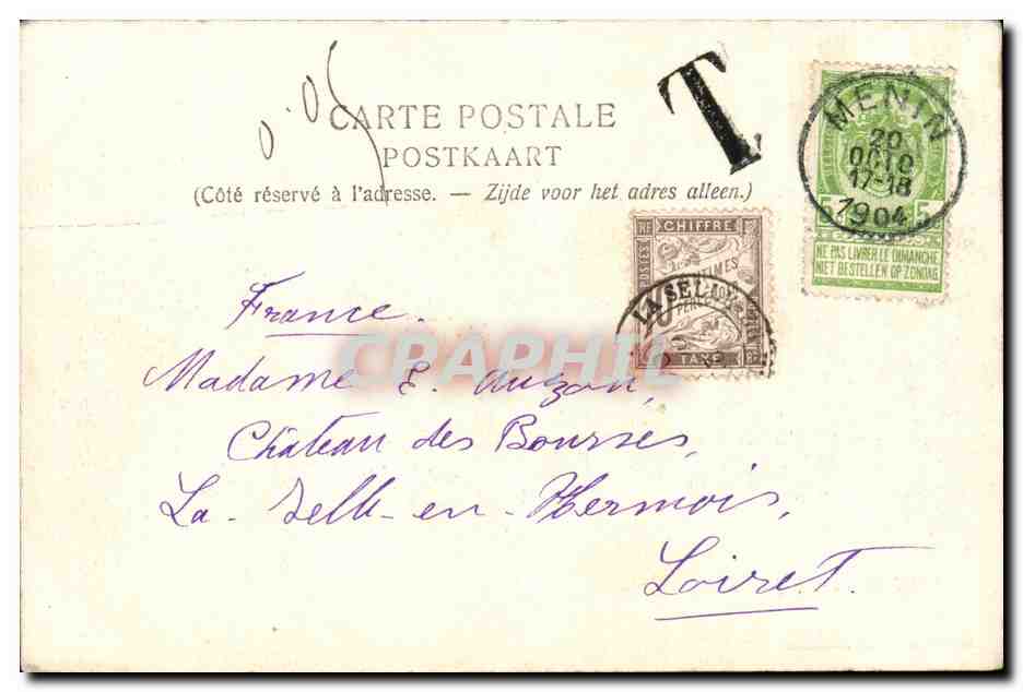 MENIN — La Lys et le rouissage du lin — éditeur anonyme, n° 16 — Achterkant