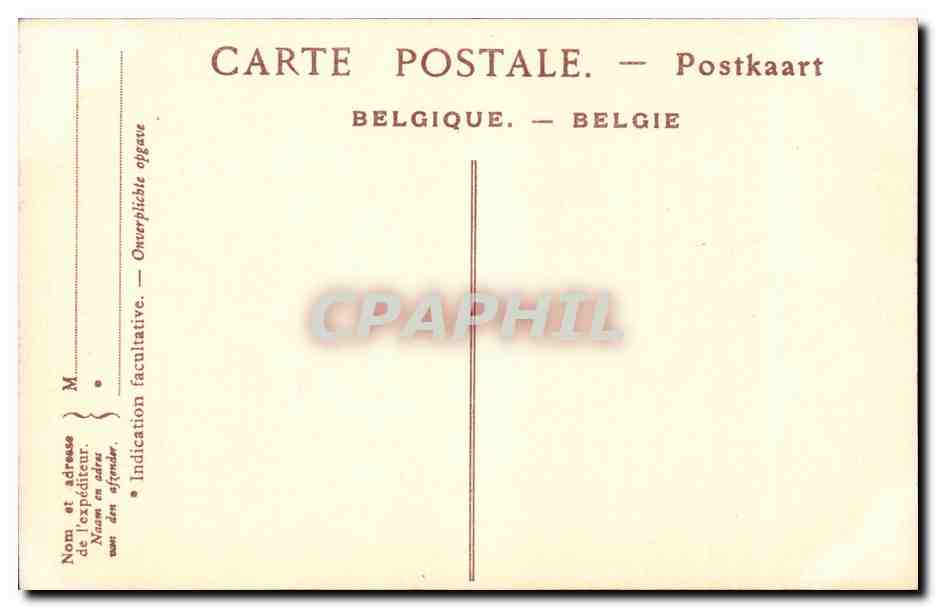 Belgie Belgique Bruxelles CPA Monument eleve a la memoire d'Auspach — Rückseite