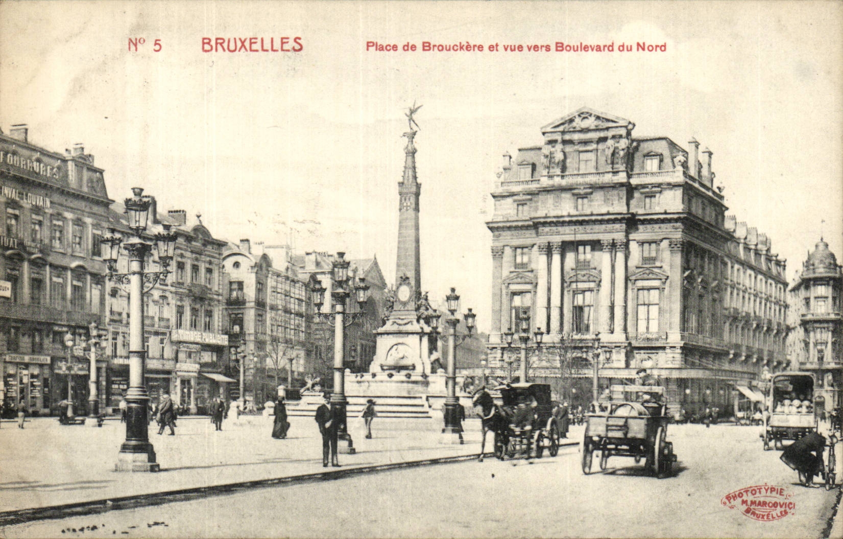 Belgie Belgique Bruxelles CPA Place de Brouckere e vue vers le boulevard du Nord