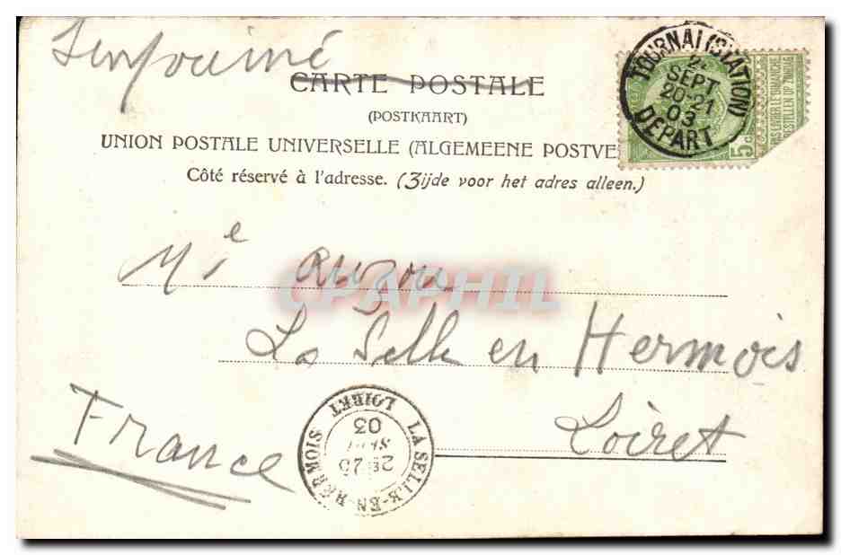 Bruges — Une Brugeoise — Schobert, n° I — Verso