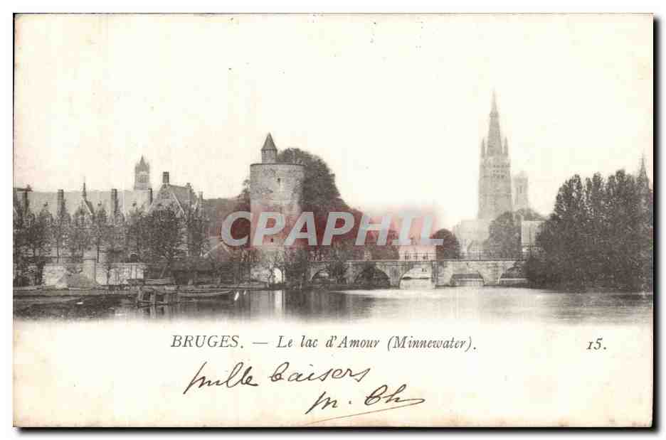 Belgie Belgique Bruges CPA Le lac d'amour (Minnewater)