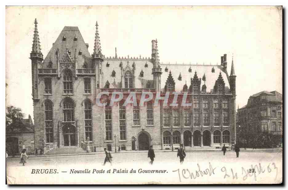 Belgie Belgique Bruges CPA Nouvelle poste et palais du gouverneur