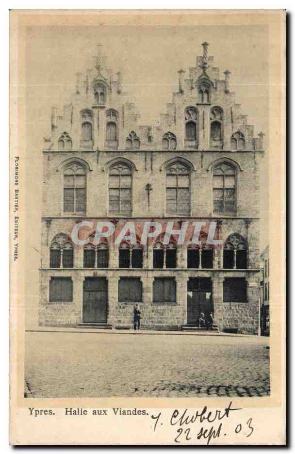 Belgie Belgique Ypres CPA Halle aux viandes