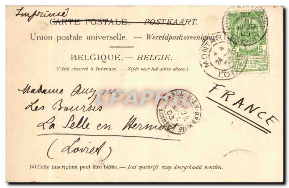 Belgie Belgique Ypres CPA Halle aux viandes — Back