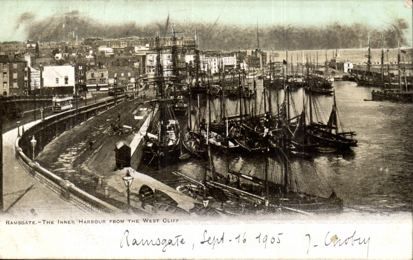 Ramsgate — Le port intérieur vu depuis le promontoire ouest — J. Crosby