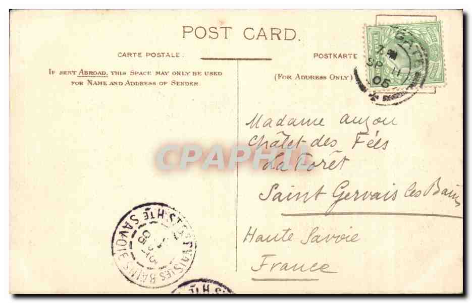 F.S. "ROYAL SOVEREIGN" — vapeur à roues à aubes — Published by The New Palace Steamers, Ltd., 50, King William Street, E.C. — Reverso