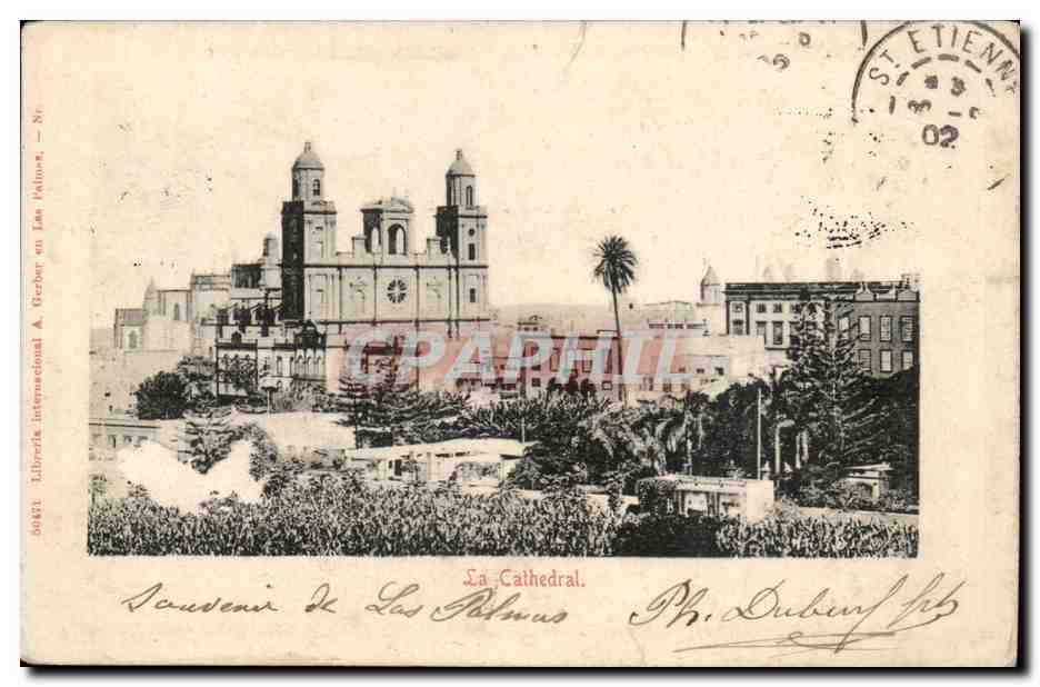 Espagne Spain Espana Las Palmas CPA La cathedral