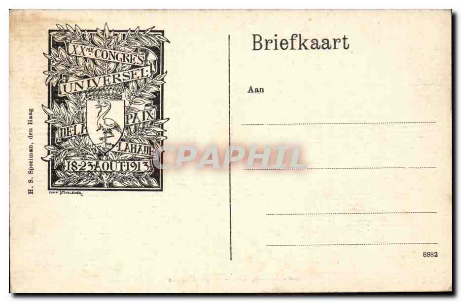 den Haag, Koninklijk Paleis — éditeur H. S. Speelman, n° 8882 — Verso