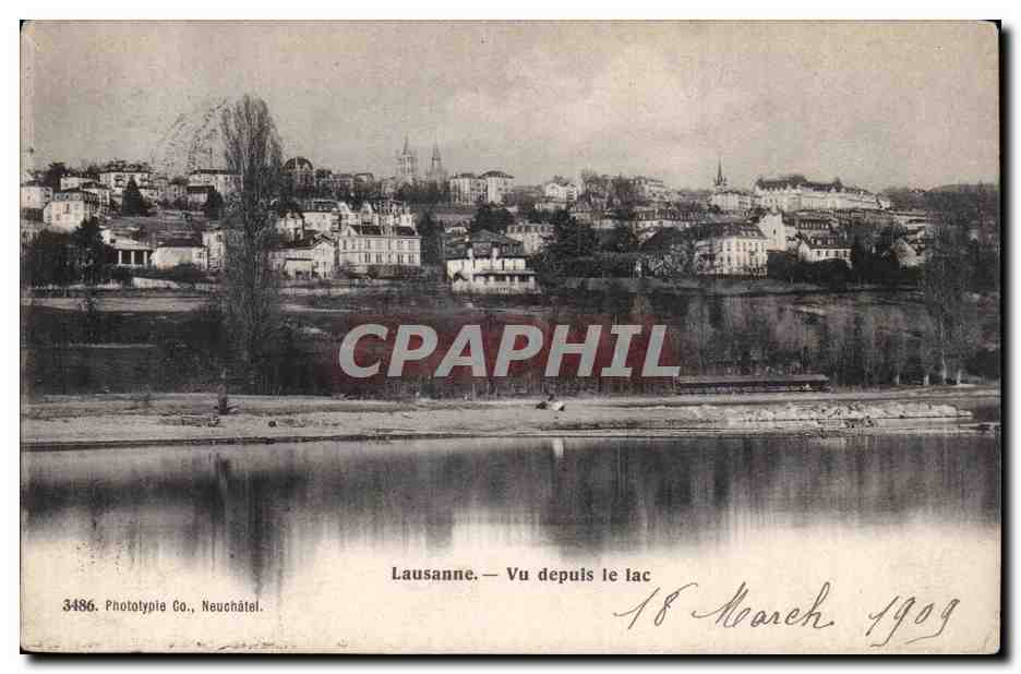 Suisse Lausanne CPA Vu depuis le lac