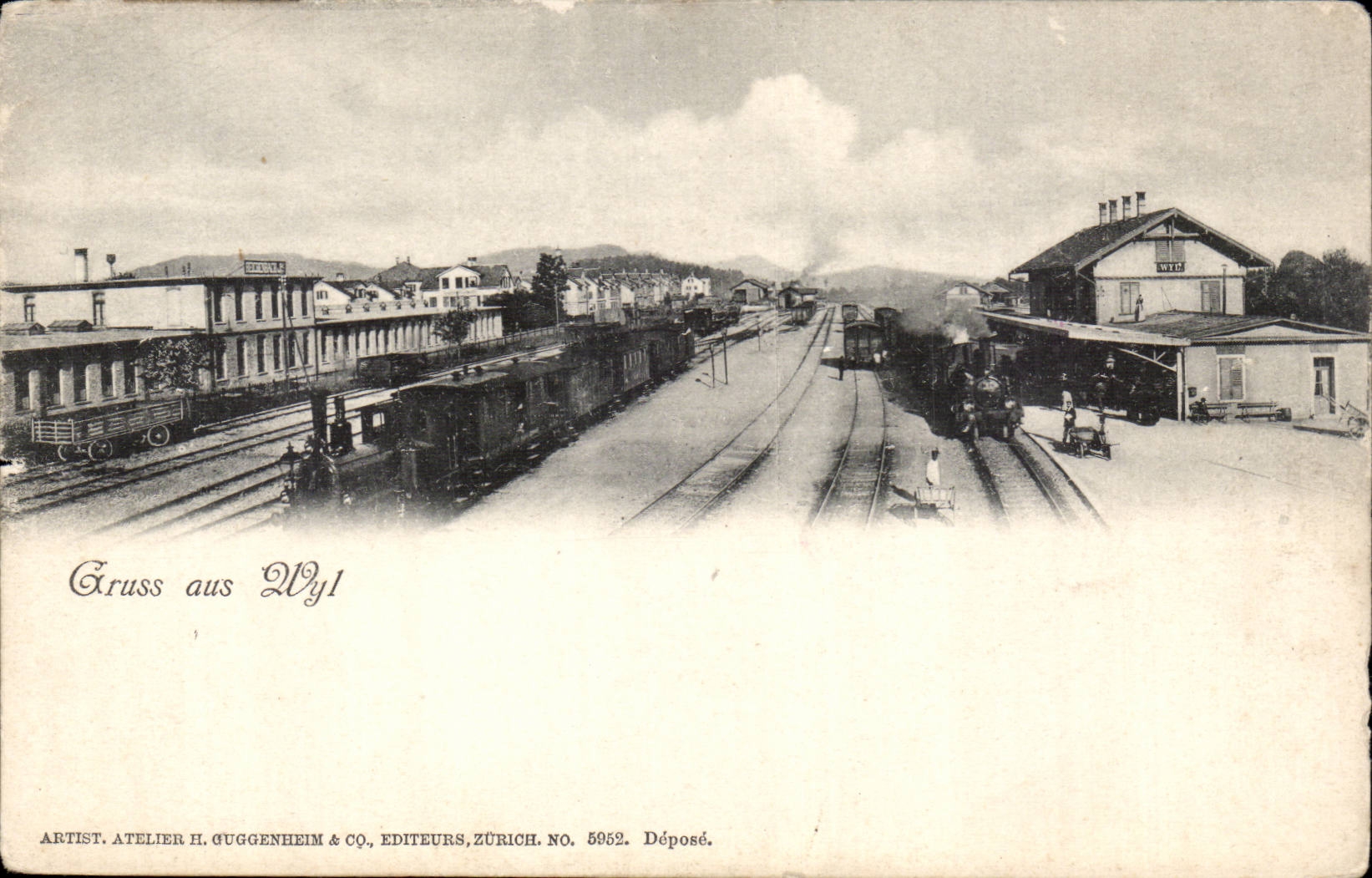 CPA Suisse Gruss aus Wyl (gare train) TOP