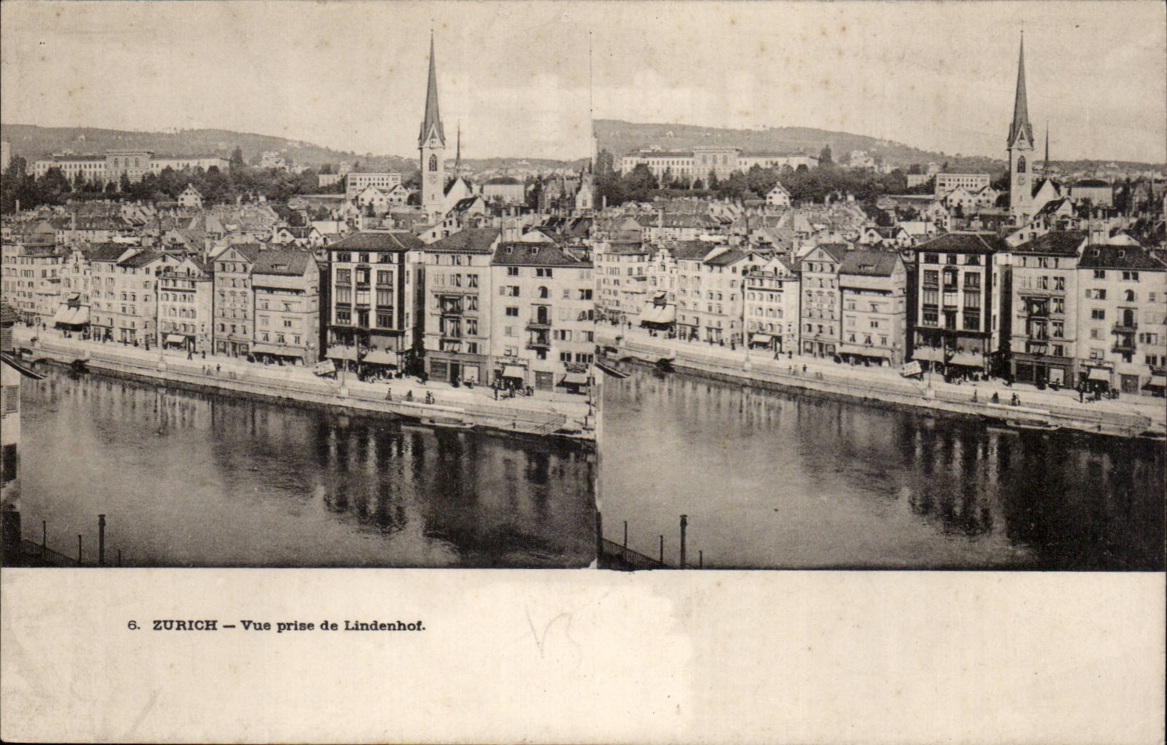 Zurich — Vue prise de Lindenhof — éditeur non visible, n° de série 6