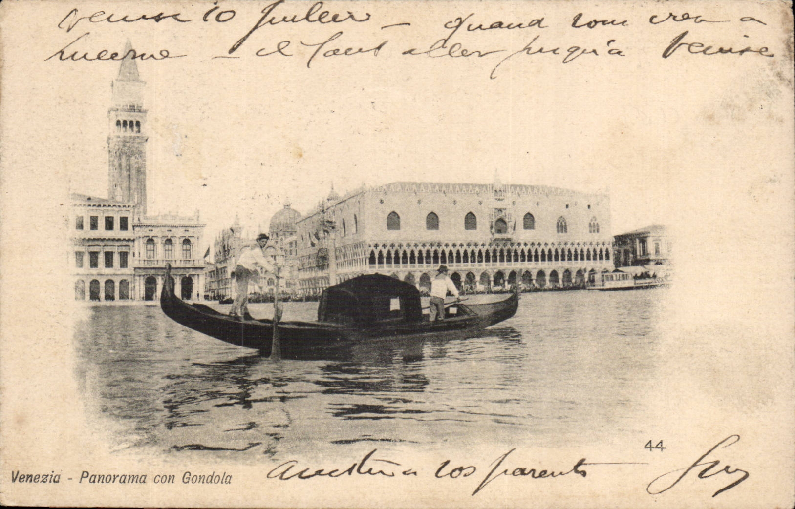 Italie Italie Venezia CPA Panorama con Gondola