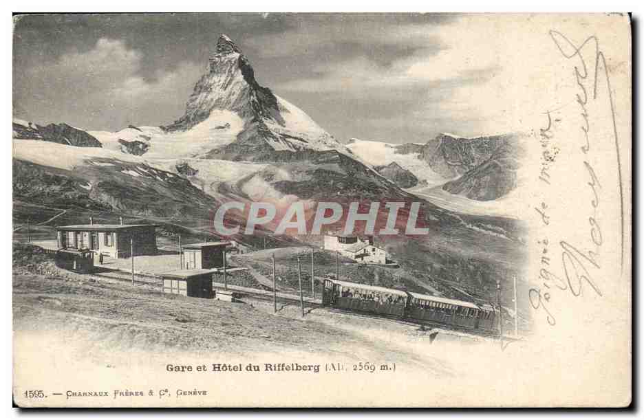 Suisse CPA Gare et hotel du Riffelberg 