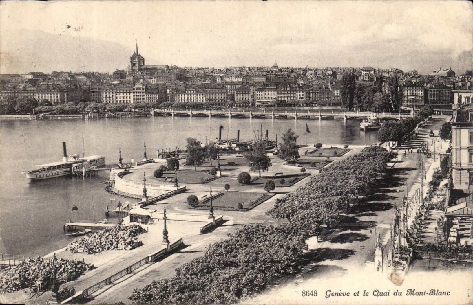 Suisse CPA Geneve et le quai du Mont Blanc