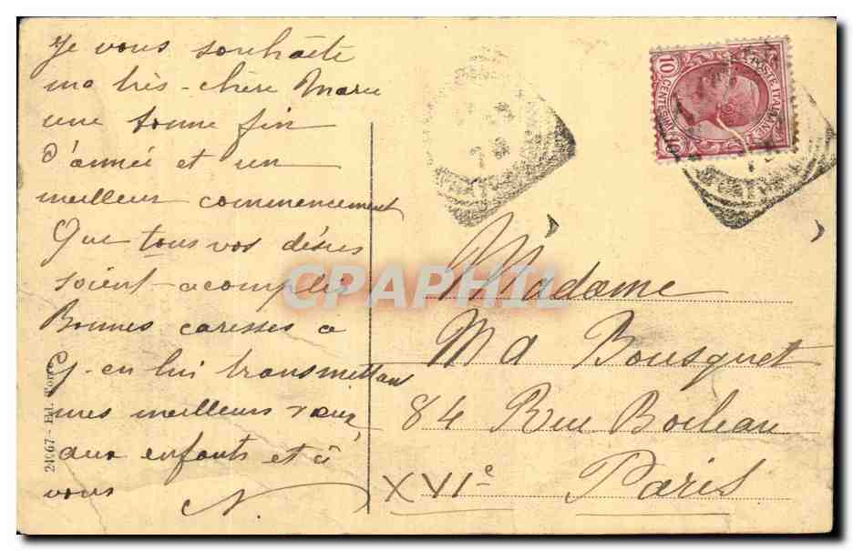Italie San Remo CPA Alberghi — Rückseite