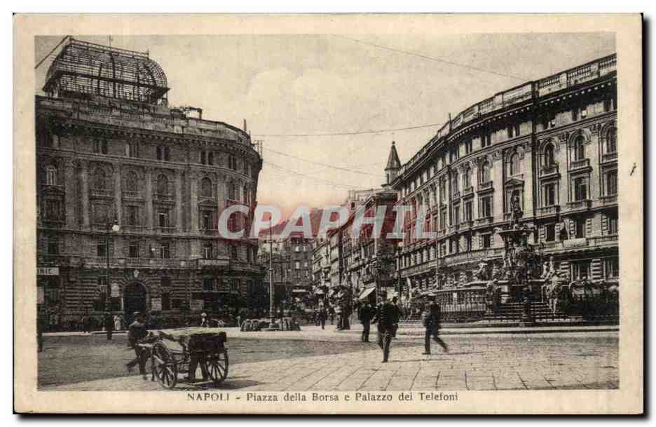 Italie italia Napoli CPA Piazza della Borsa e Palazzo dei TElefoni