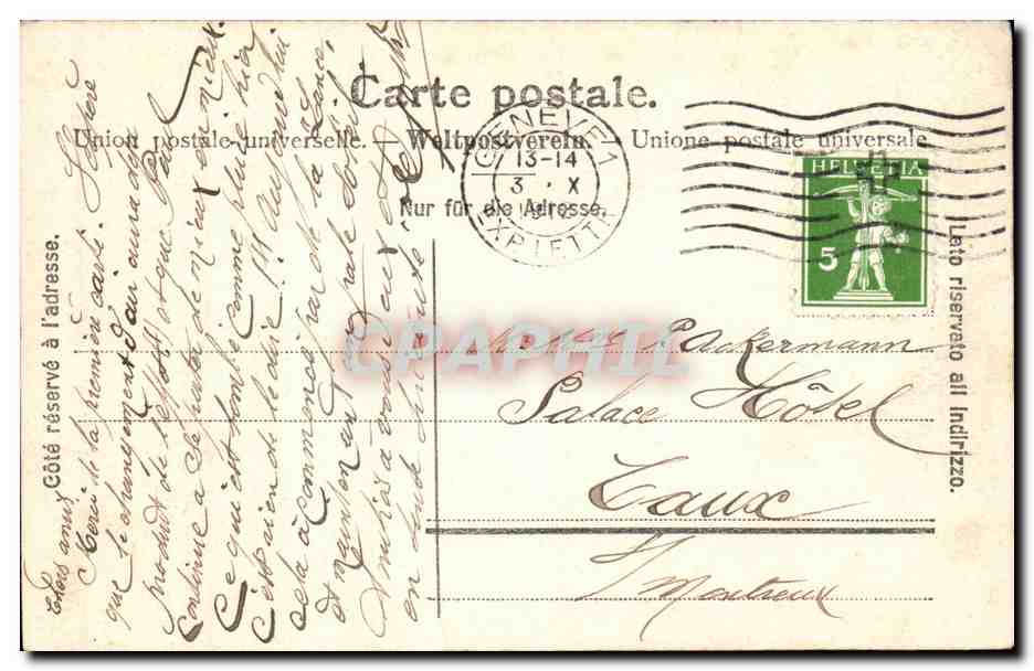 CPA Suisse Geneve Le sentier des saules — Verso