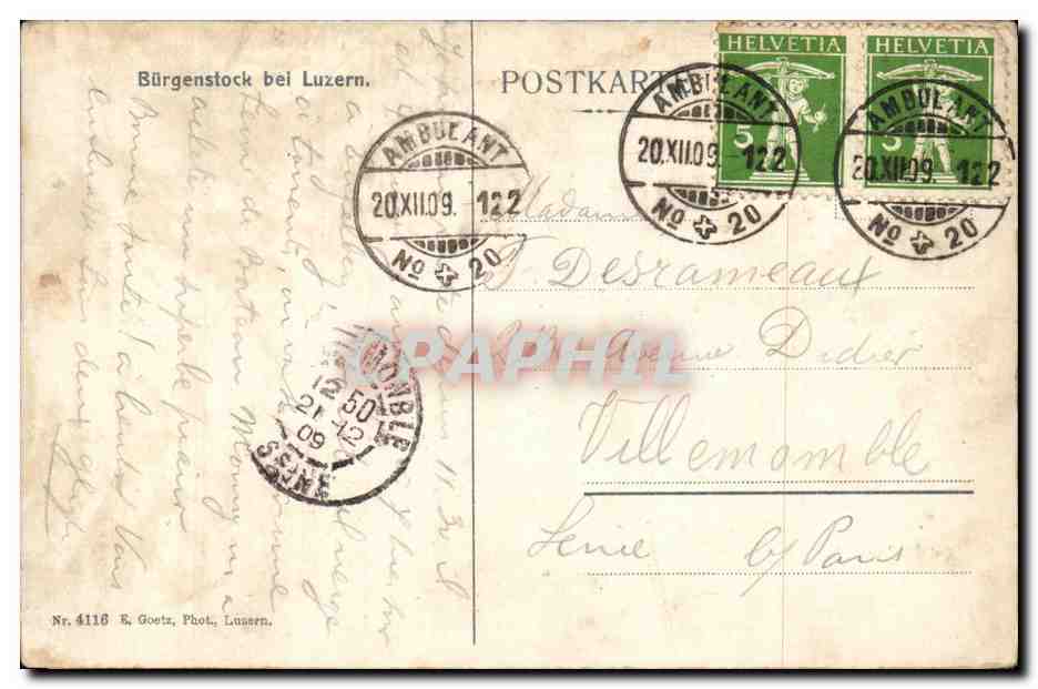 CPA Suisse Burgenstock bei Luzern — Rückseite