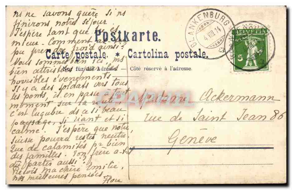 Suisse CPA zweisimmen Kirche und Pfarrhaus — Verso