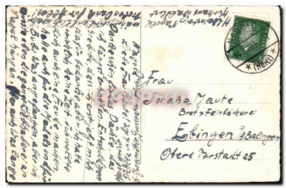 CPA Nagold Militargenesungsheim mit Kurhaus Waldlust — Rückseite