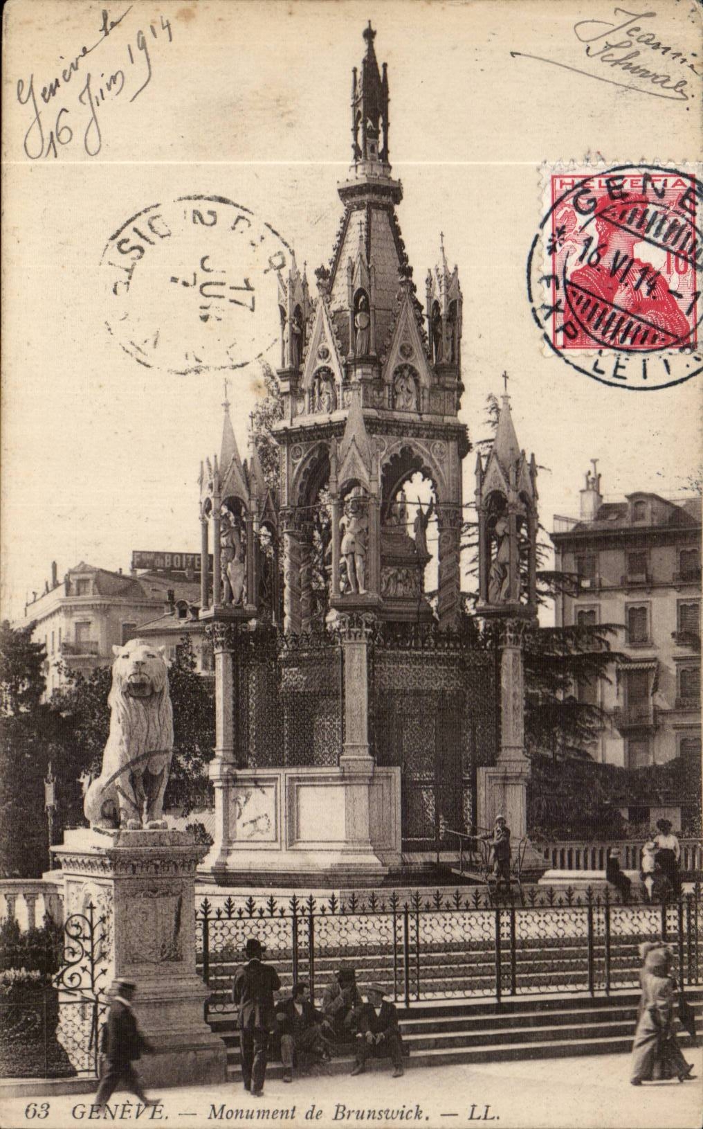 Suisse CPA Geneve Monument de Bruswick